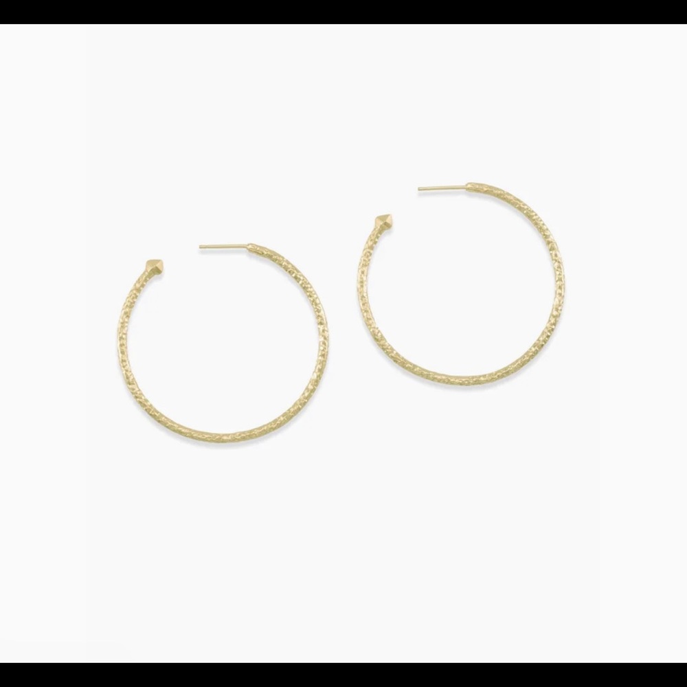 Kendra Scott Hammered Hoop Earrings - Gold